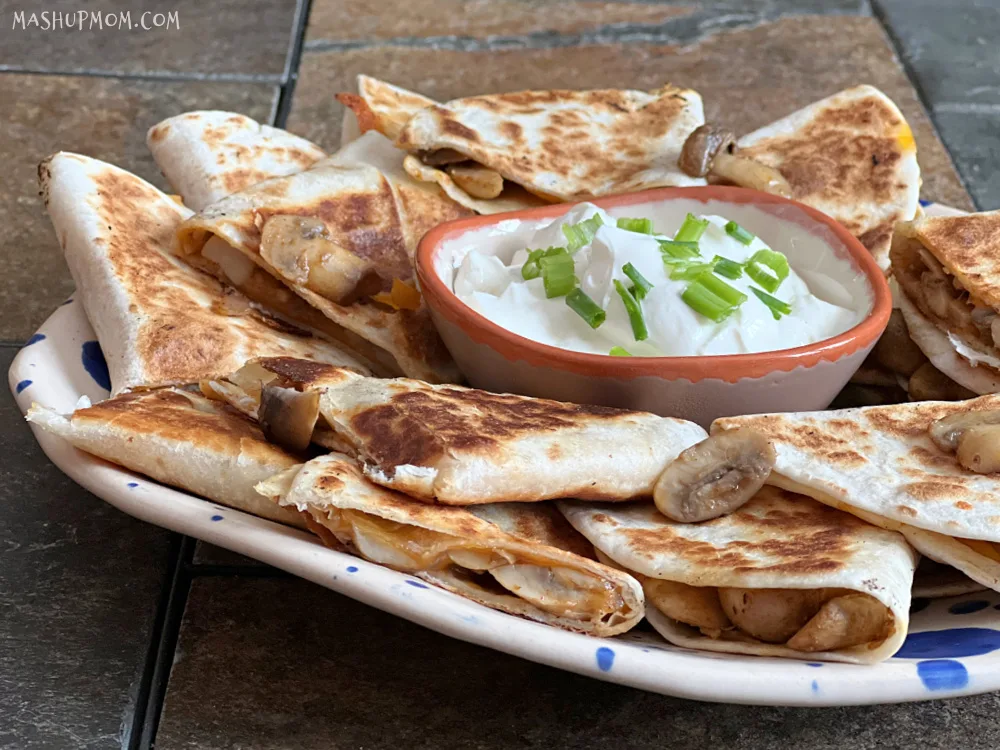 mushroom quesadillas