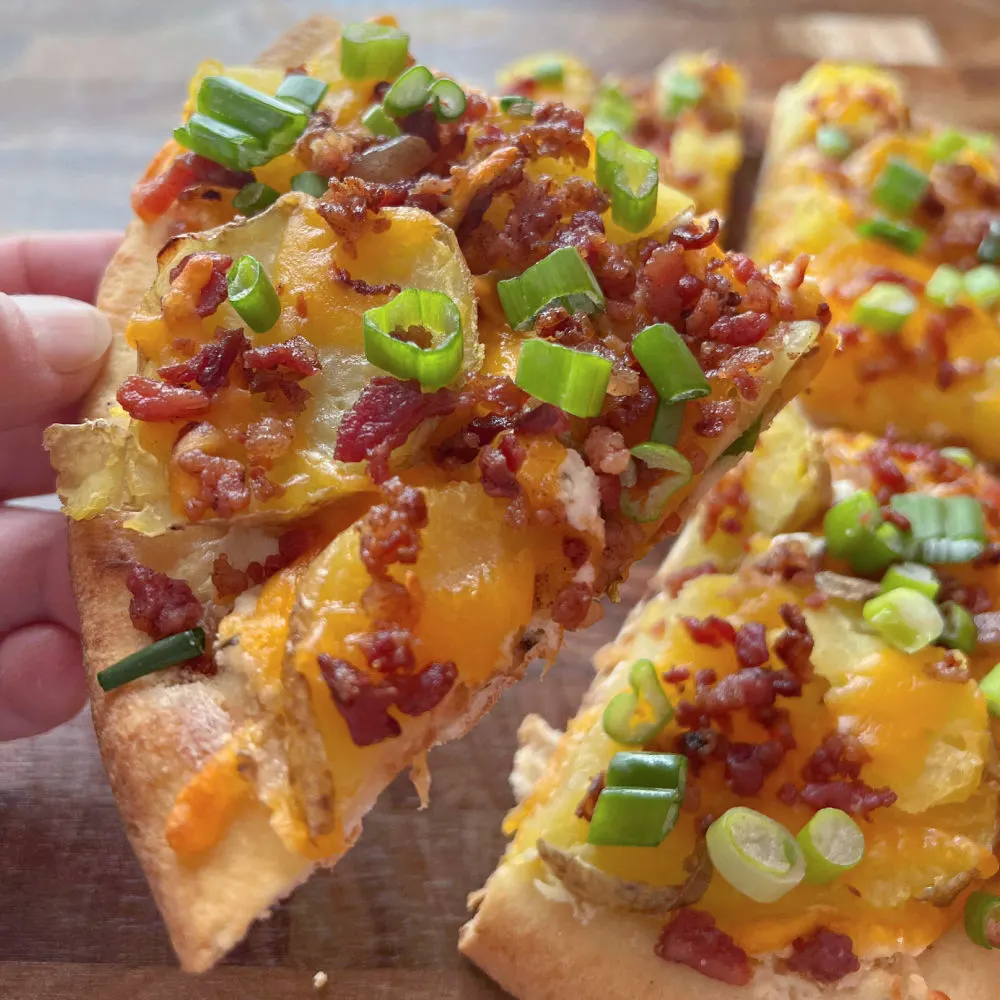 loaded potato pizza