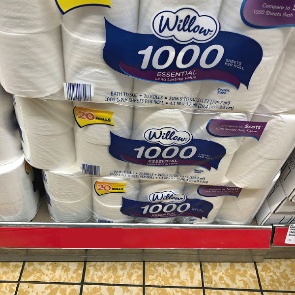willow 1000 sheet toilet paper
