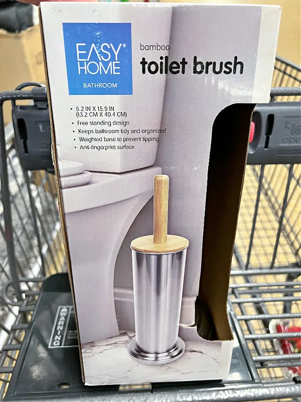 metal and bamboo toilet brush