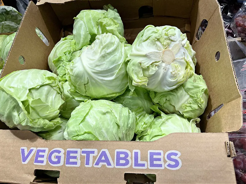 heads of cabbage in a box