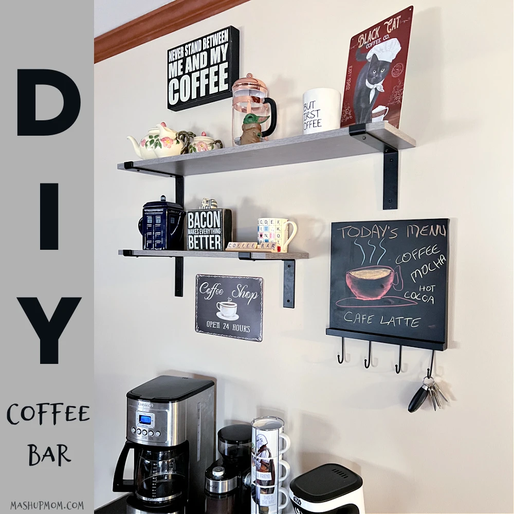 diy gray coffee bar
