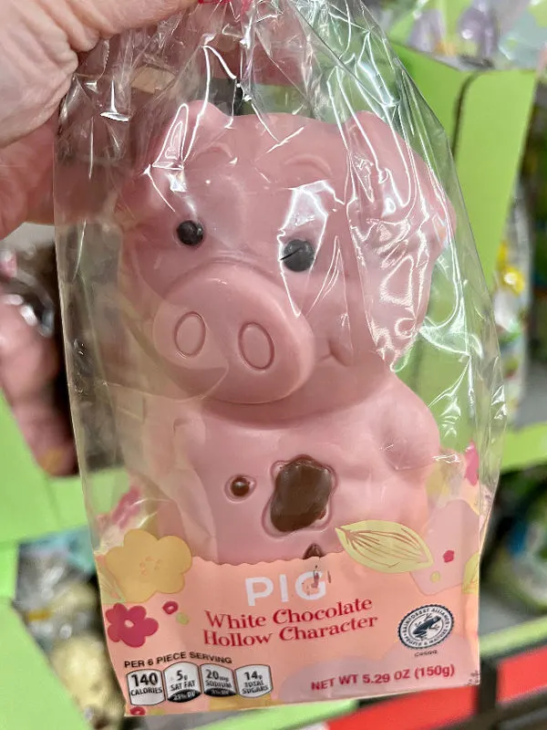 white chocolate easter candy pig
