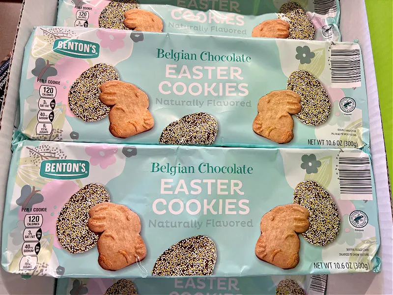 belgian chocolate easter cookies in egg and bunny shapes