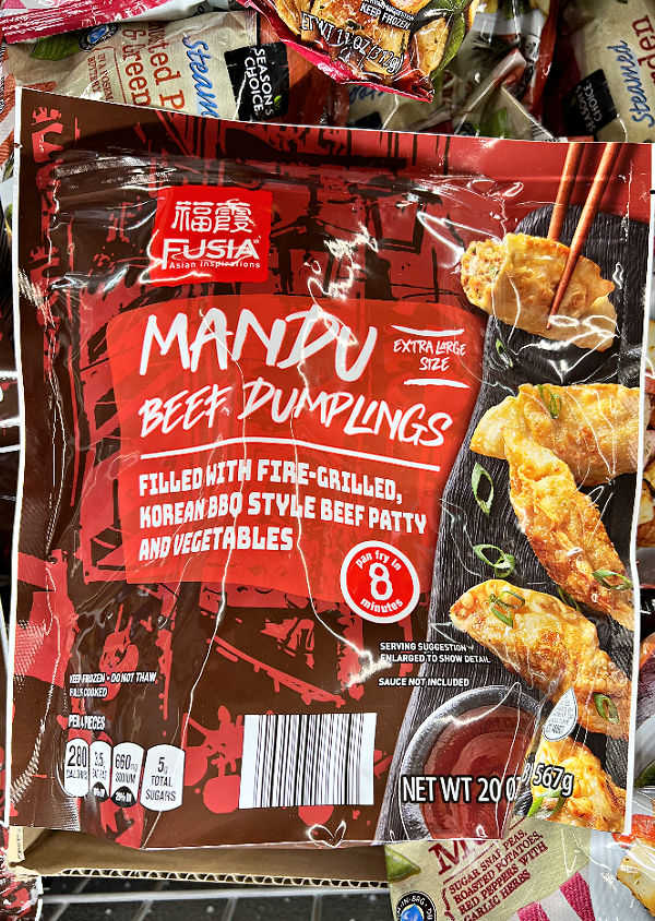 mandu beef dumplings bag
