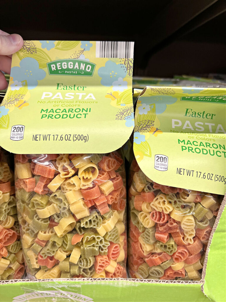 Easter shaped pasta from aldi