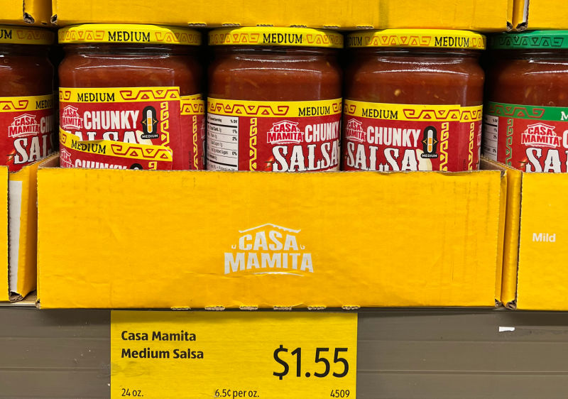 casa mamita salsa on the shelf at aldi