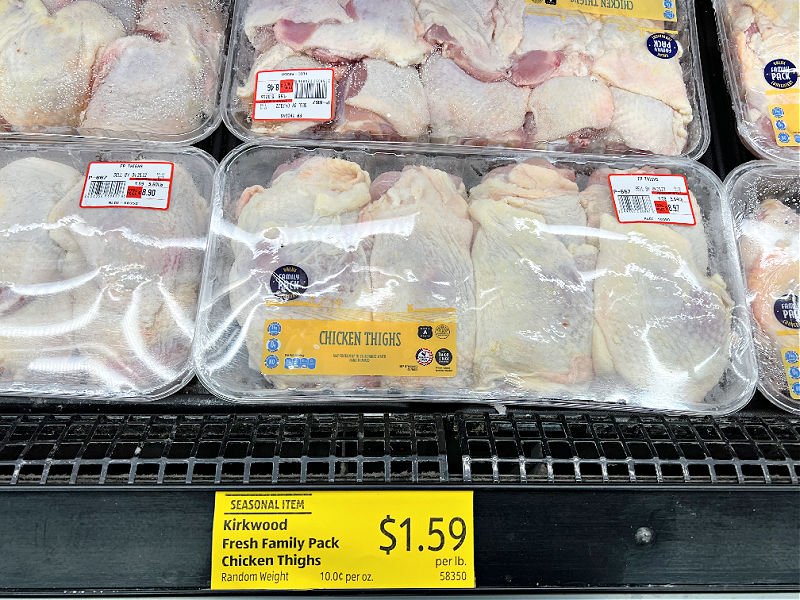 family packs of chicken thighs at aldi