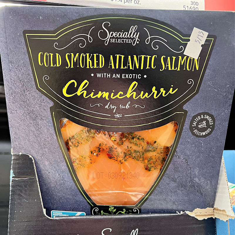 chimichurri smoked salmon at aldi