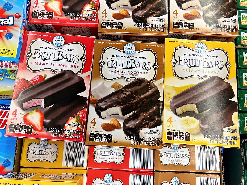 chocolate covered fruit bars at aldi