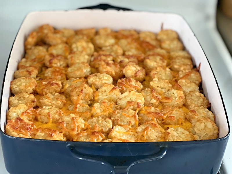 browned taco tater tot casserole