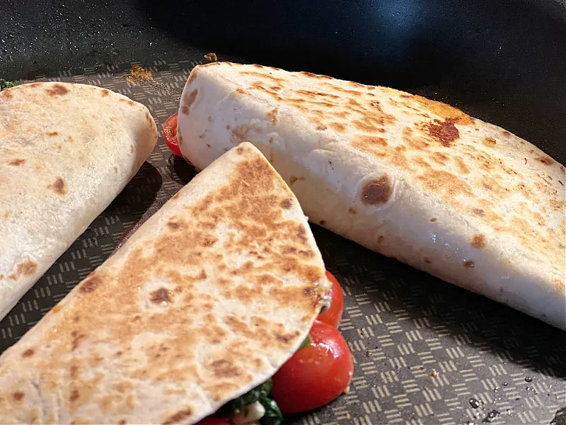 brown the quesadillas