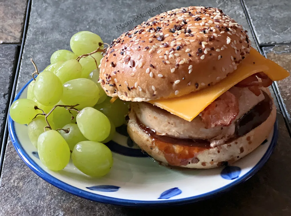 chicken sandwiches with bacon and cheddar