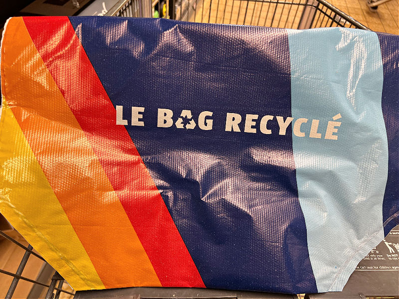 recycled plastic bag at aldi
