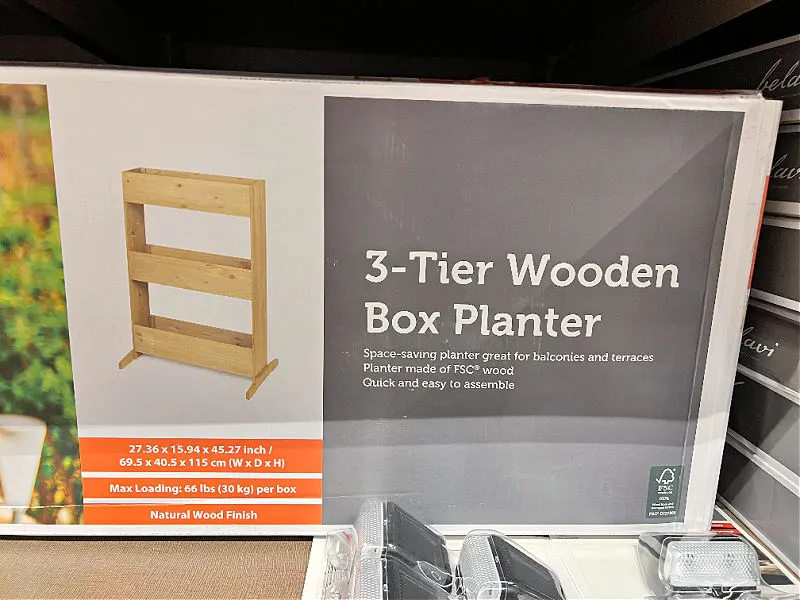 three tier wooden box planter
