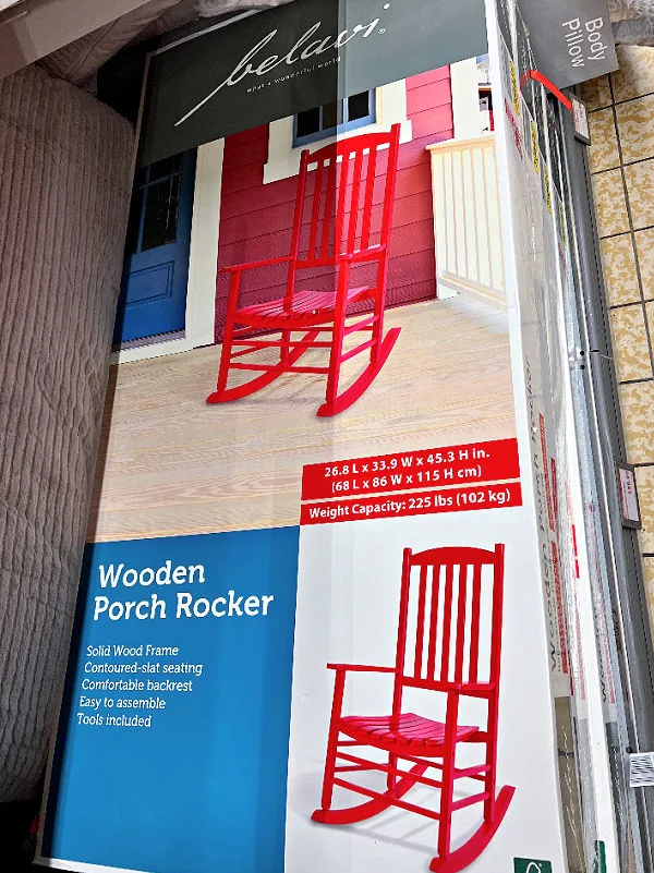 red porch rocking chair