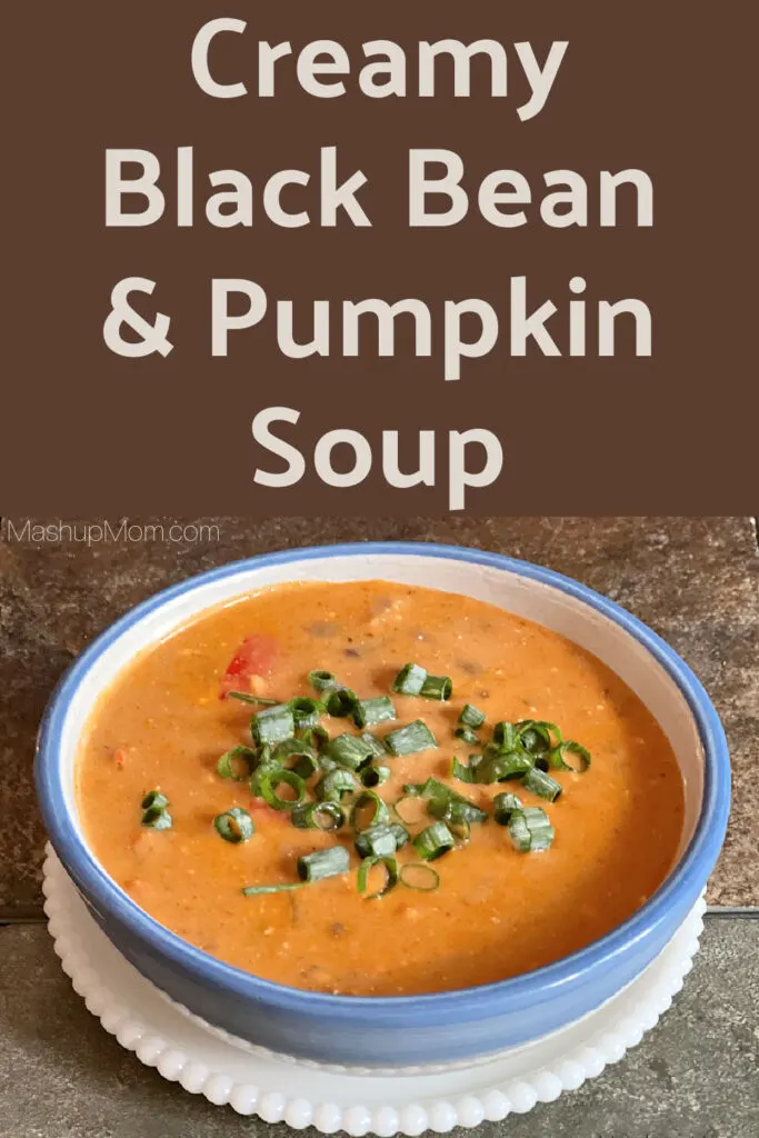 A recipe for vegetarian black bean & pumpkin soup