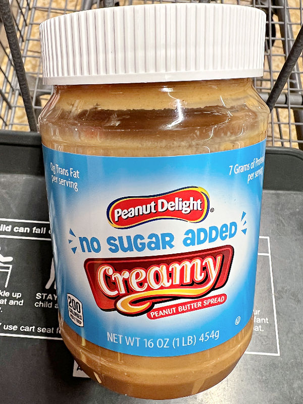 no sugar added peanut butter at aldi