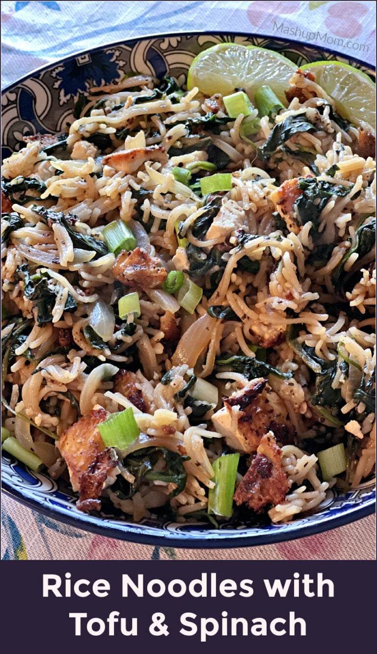Rice Noodles with Tofu & Spinach