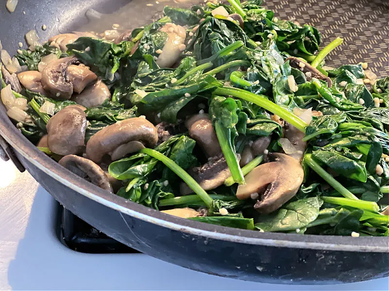 sauteed spinach and mushrooms