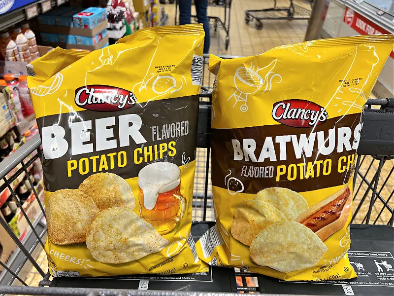 beer and bratwurst potato chips