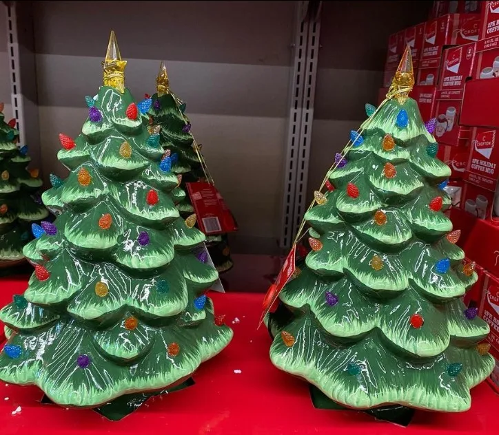 ceramic christmas trees at aldi