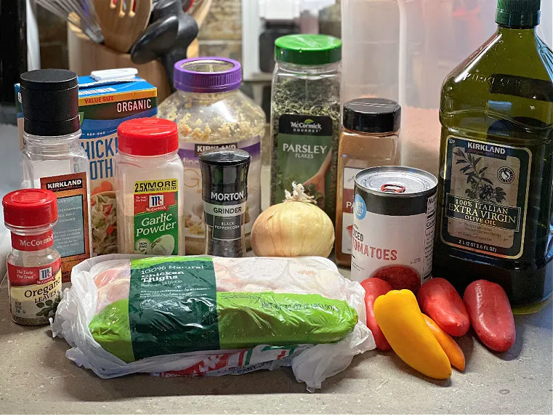 oven baked chicken thighs and rice ingredients