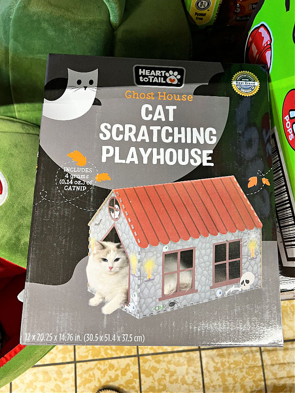 halloween cat scratching playhouse