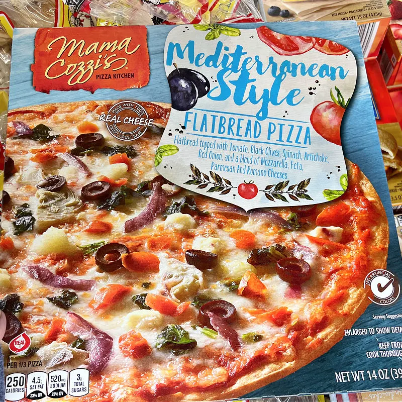 mediterranean style flatbread pizza at aldi