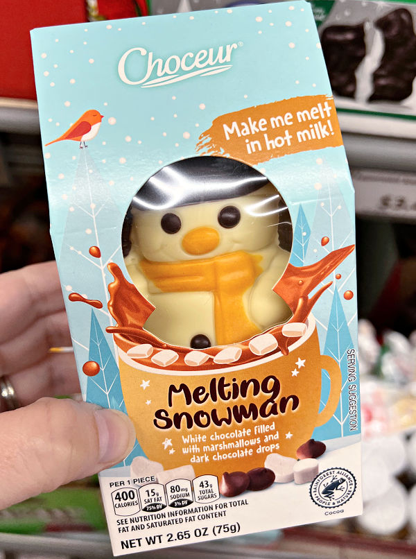 melting snowman at aldi