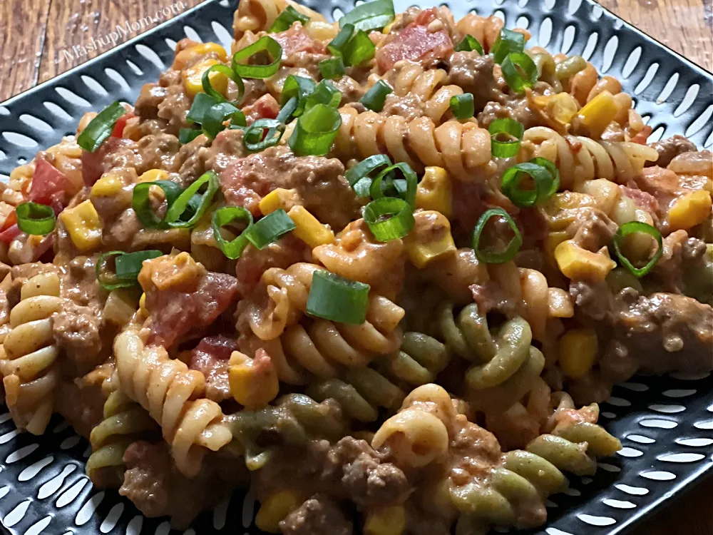 weeknight cheesy taco pasta