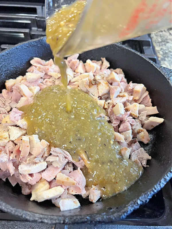 pour salsa into the turkey