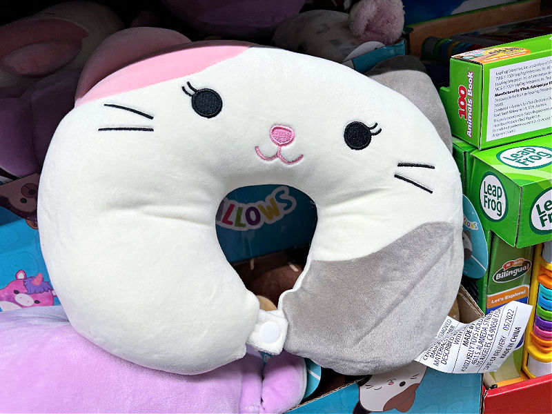 squishmallow cat travel pillow