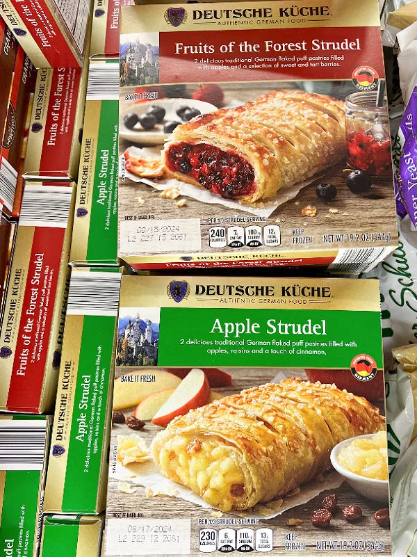 apple strudel and fruits of the forest strudel
