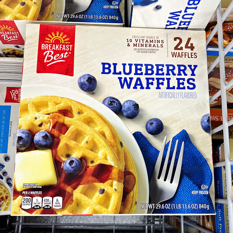 box of blueberry waffles
