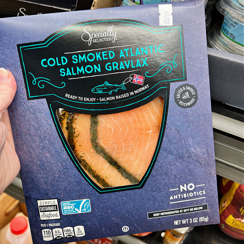 smoked salmon gravlax at aldi
