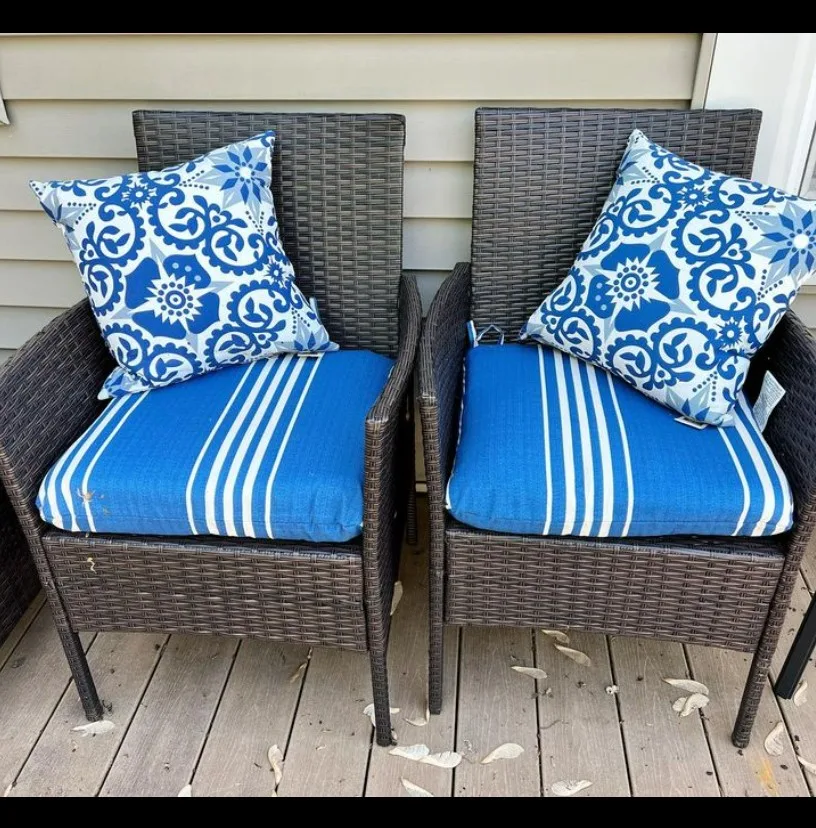 blue patio chair cushions