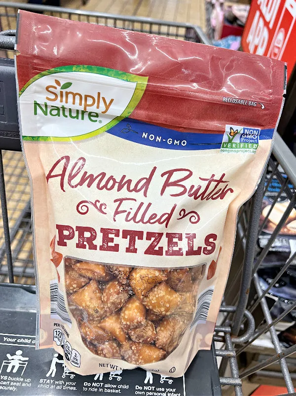 almond butter filled pretzels