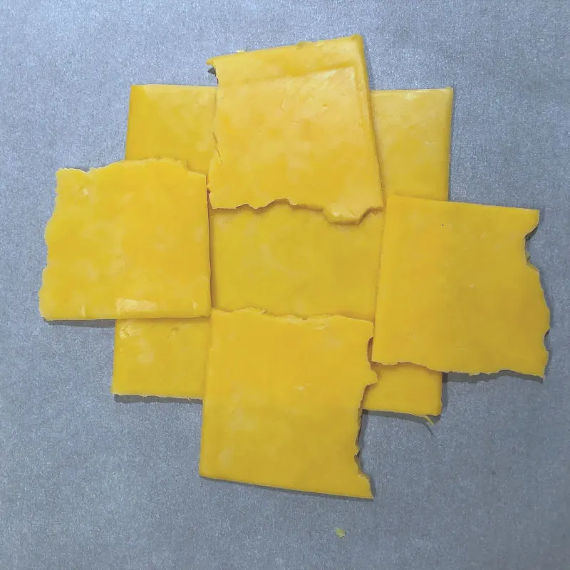 cheese on parchment paper