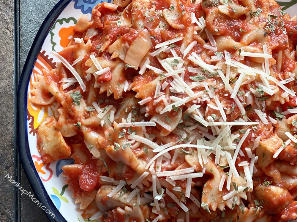 artichoke pasta with mushrooms