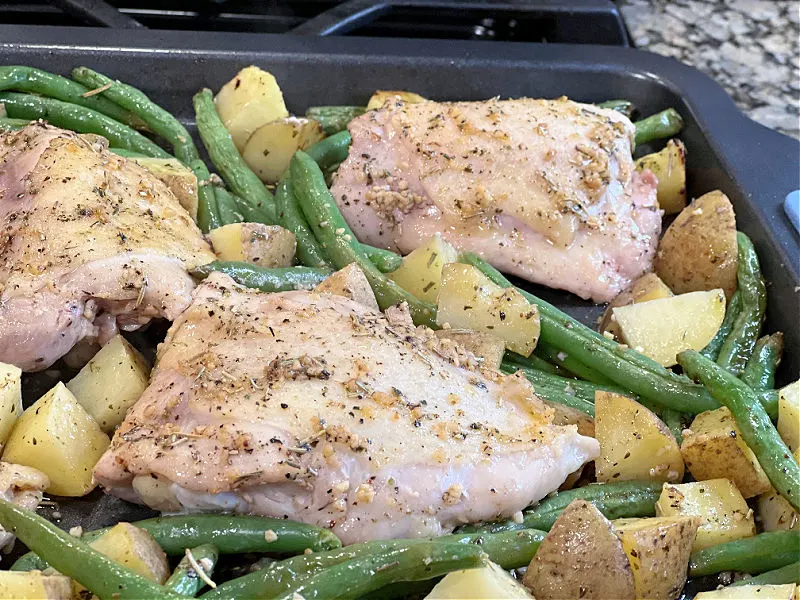 nestle chicken into the veggies