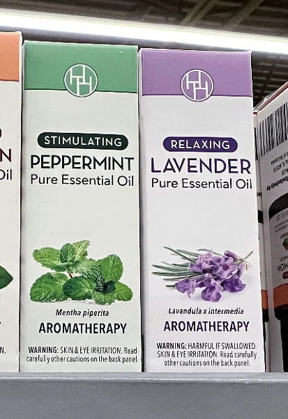 essential oil in lavender and peppermint