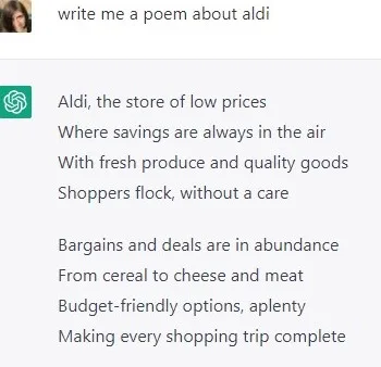 an aldi poem