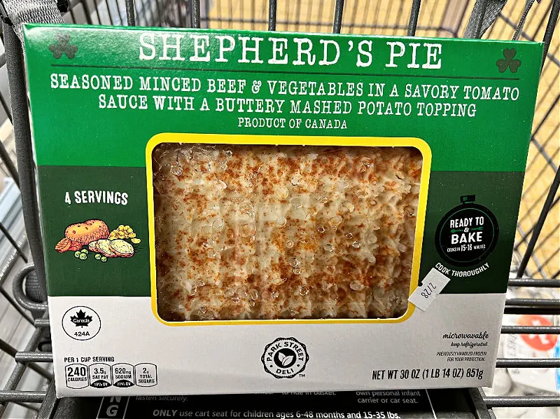refrigerated shepherd's pie at aldi is ready-to-bake and microwaveable