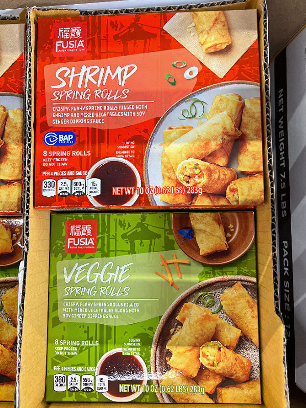 shrimp or veggie spring rolls