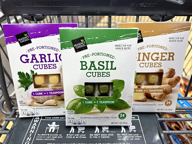garlic basil and ginger cubes