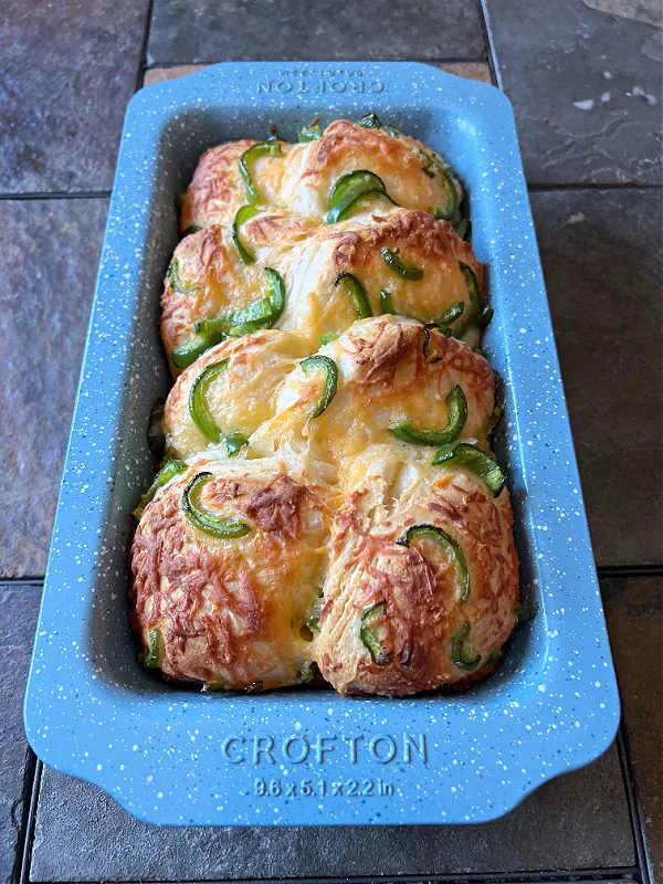 browned loaf of cheddar jalapeño bread