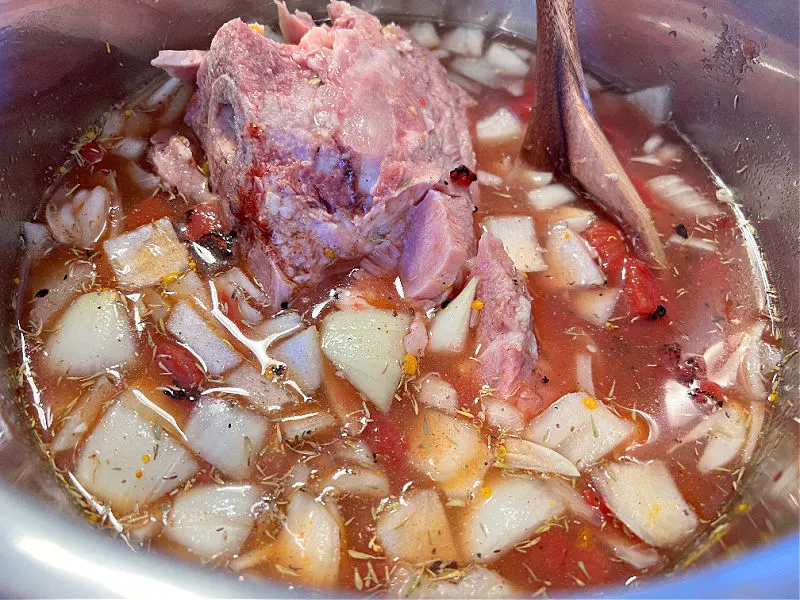 stir lentils into the broth