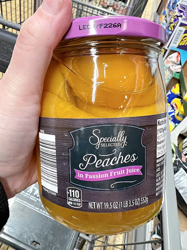 jars of peaches at aldi