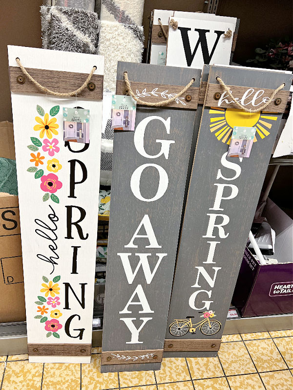 spring porch signs include go away
